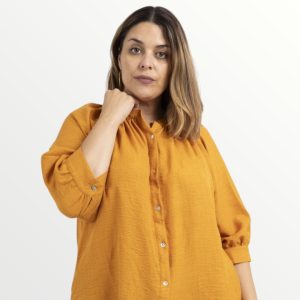 חולצה מכופתרת 3/4